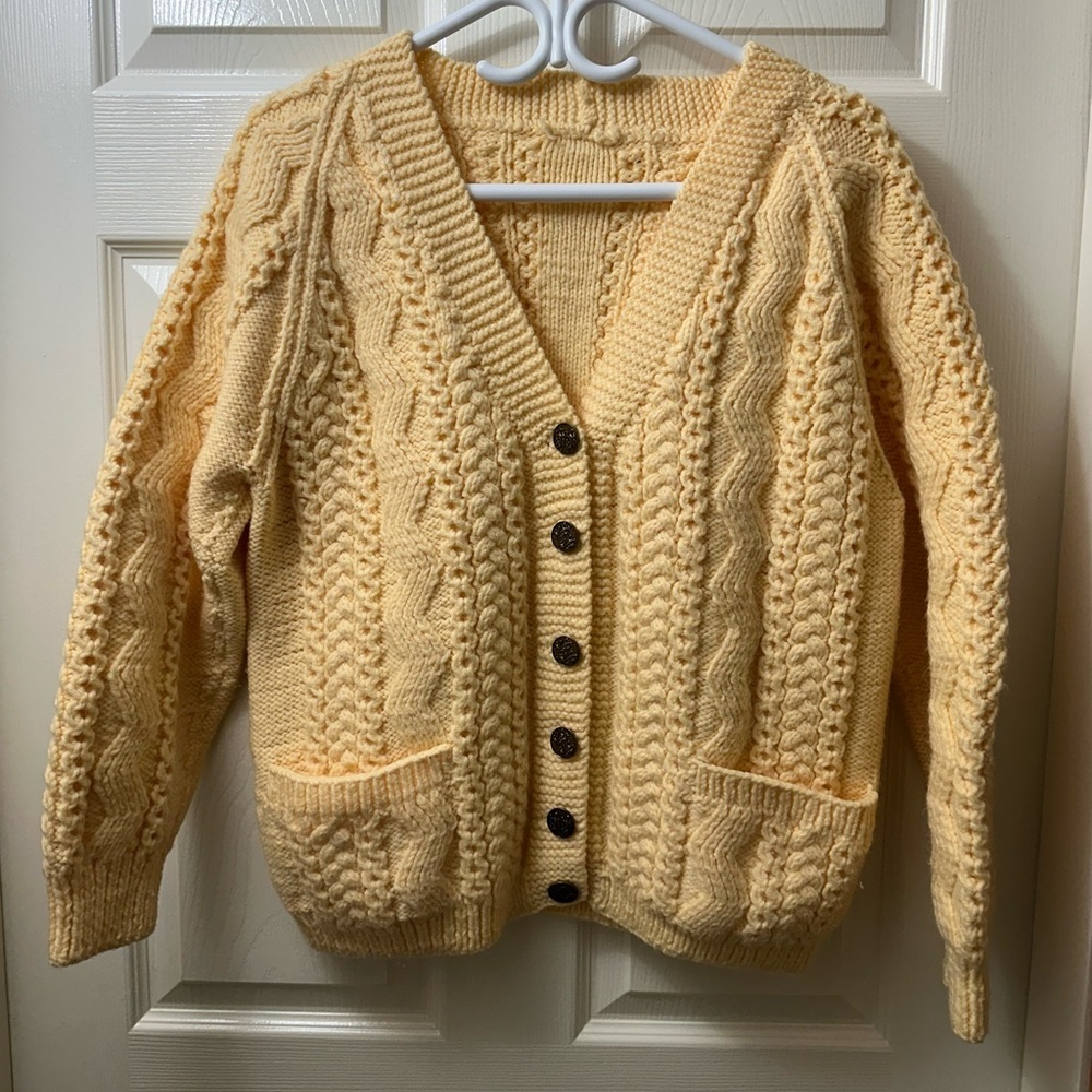 Beautiful Hand Knit Aran Style Cardigan